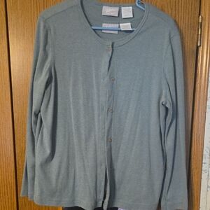 Green Button-Up Cardigan